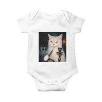 Funny Stoner Cat Baby Onesie 420 Stoner Smoking Cat Cannabis Lover Meme