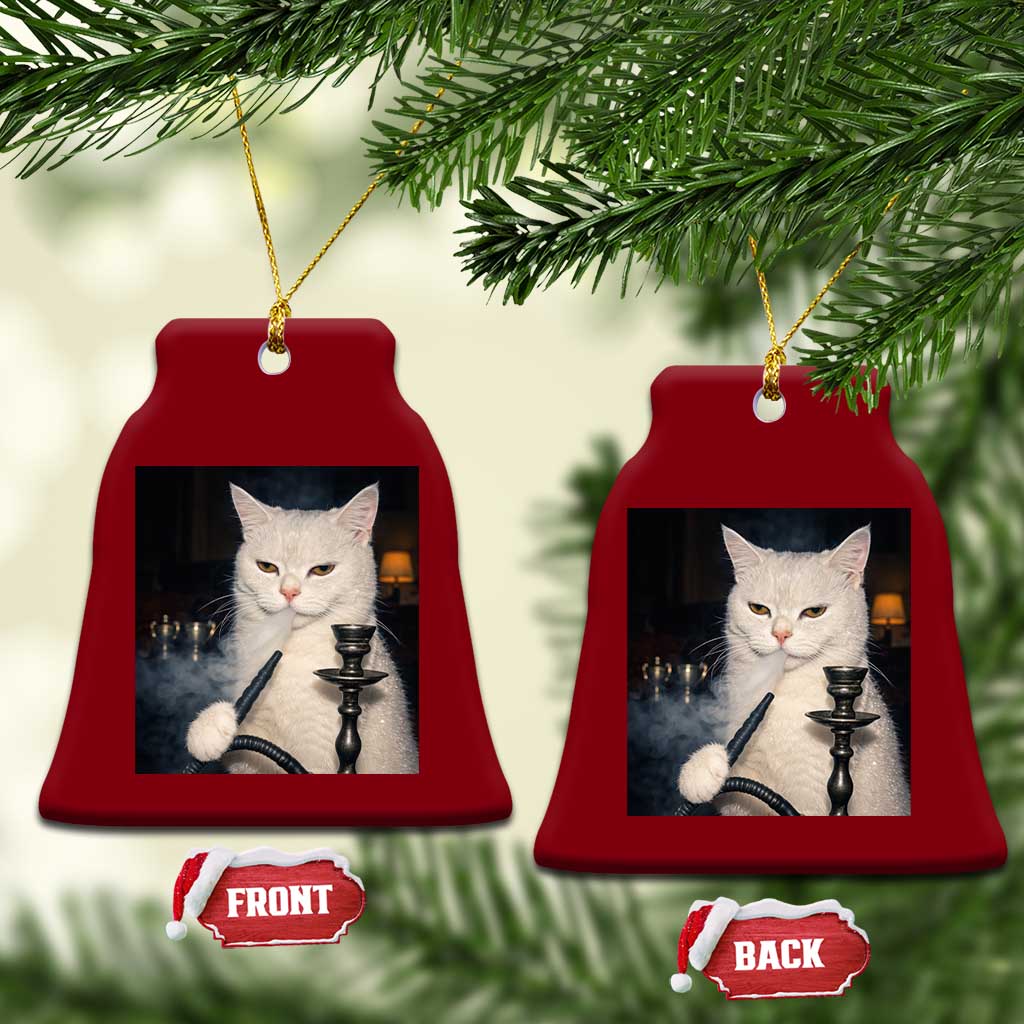 Funny Stoner Cat Ceramic Ornament 420 Stoner Smoking Cat Cannabis Lover Meme