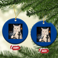 Funny Stoner Cat Ceramic Ornament 420 Stoner Smoking Cat Cannabis Lover Meme