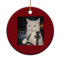Funny Stoner Cat Ceramic Ornament 420 Stoner Smoking Cat Cannabis Lover Meme