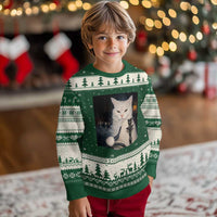 Funny Stoner Cat Ugly Christmas Sweater 420 Stoner Smoking Cat Cannabis Lover Meme