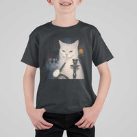Funny Stoner Cat T Shirt For Kid 420 Stoner Smoking Cat Cannabis Lover Meme