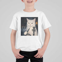 Funny Stoner Cat T Shirt For Kid 420 Stoner Smoking Cat Cannabis Lover Meme
