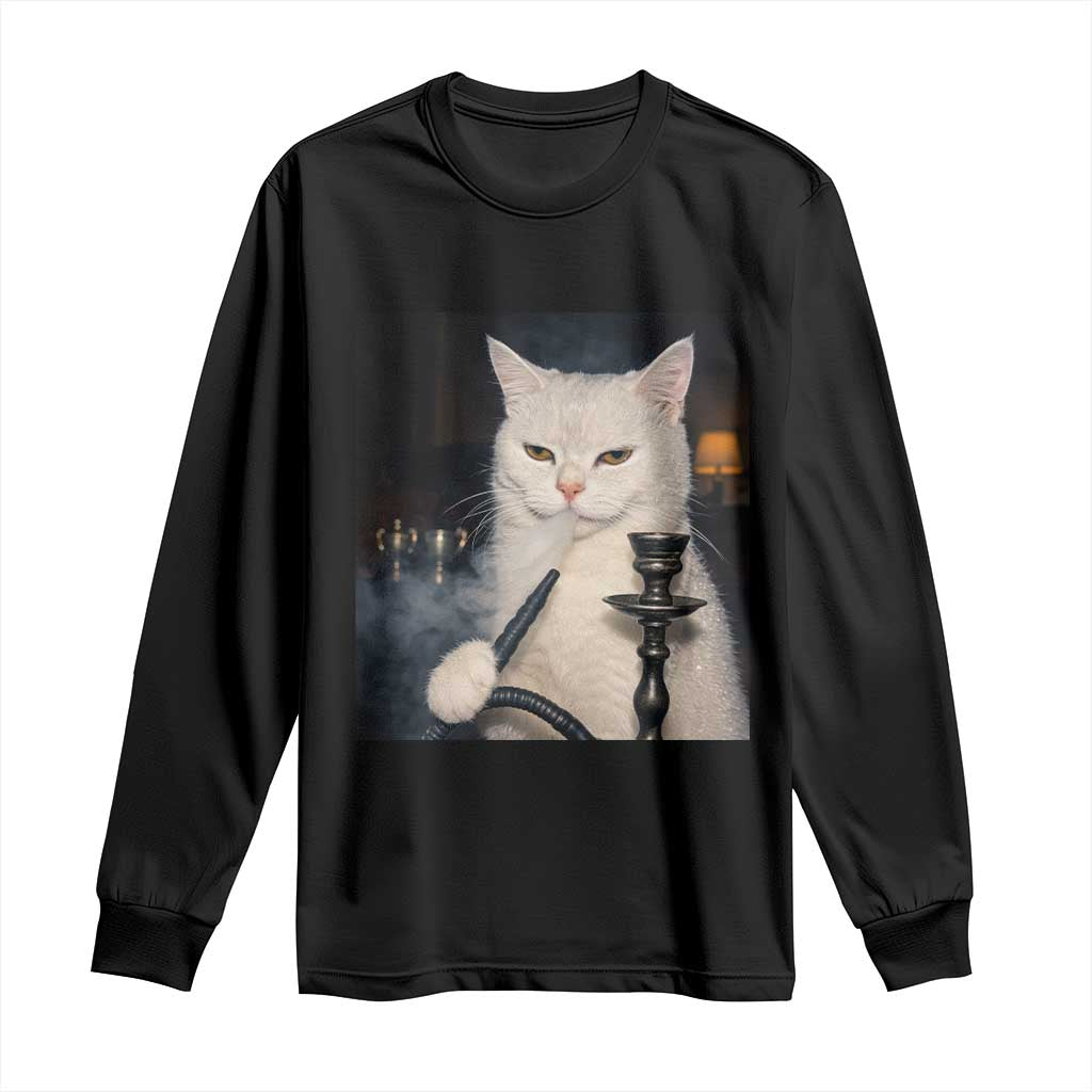 Funny Stoner Cat Long Sleeve Shirt 420 Stoner Smoking Cat Cannabis Lover Meme