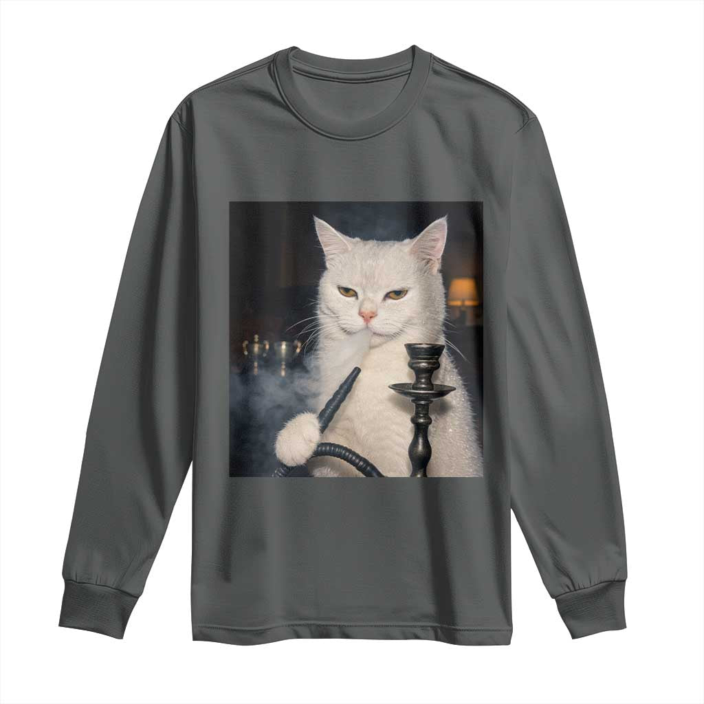 Funny Stoner Cat Long Sleeve Shirt 420 Stoner Smoking Cat Cannabis Lover Meme