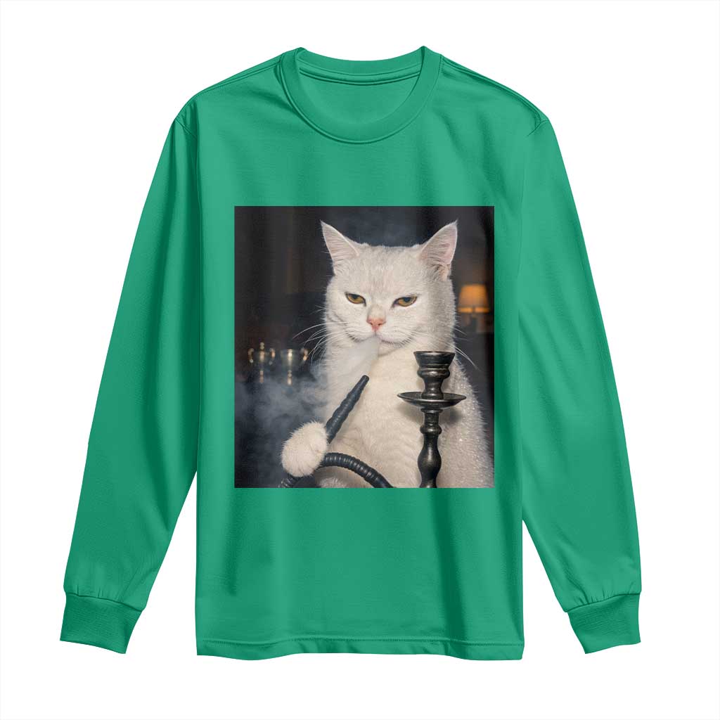 Funny Stoner Cat Long Sleeve Shirt 420 Stoner Smoking Cat Cannabis Lover Meme