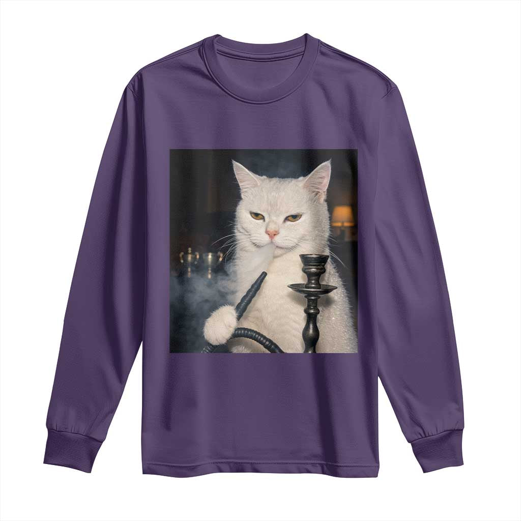 Funny Stoner Cat Long Sleeve Shirt 420 Stoner Smoking Cat Cannabis Lover Meme