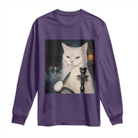 Funny Stoner Cat Long Sleeve Shirt 420 Stoner Smoking Cat Cannabis Lover Meme