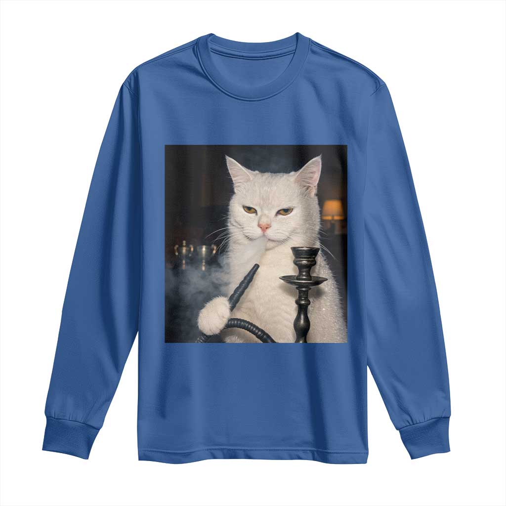Funny Stoner Cat Long Sleeve Shirt 420 Stoner Smoking Cat Cannabis Lover Meme
