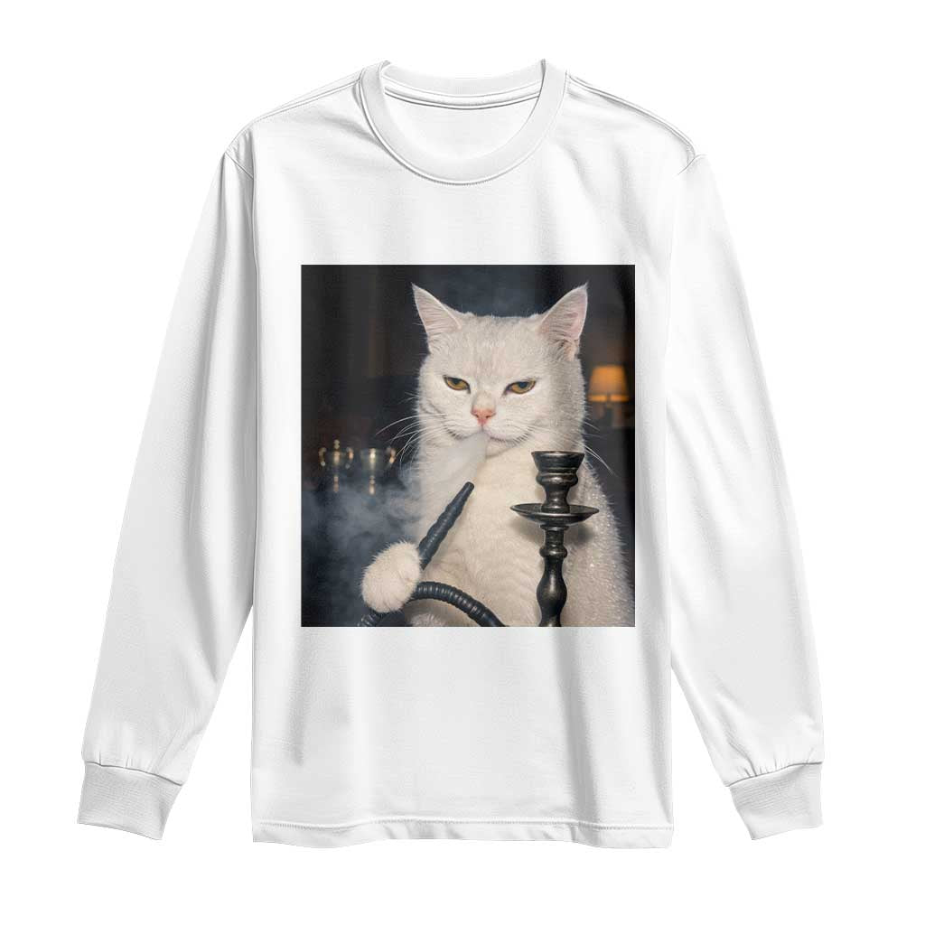 Funny Stoner Cat Long Sleeve Shirt 420 Stoner Smoking Cat Cannabis Lover Meme