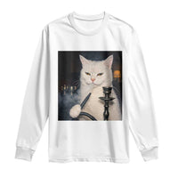 Funny Stoner Cat Long Sleeve Shirt 420 Stoner Smoking Cat Cannabis Lover Meme