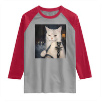 Funny Stoner Cat Raglan Shirt 420 Stoner Smoking Cat Cannabis Lover Meme