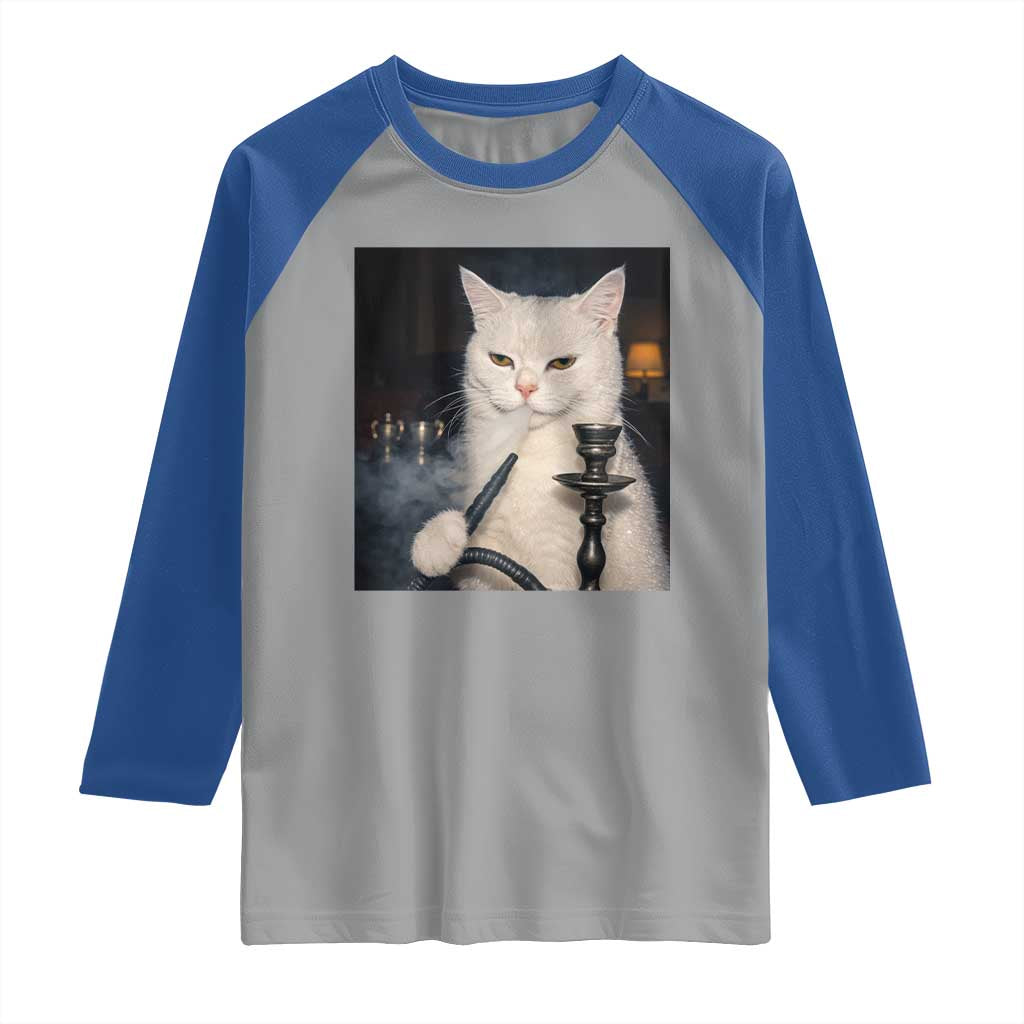 Funny Stoner Cat Raglan Shirt 420 Stoner Smoking Cat Cannabis Lover Meme