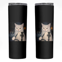 Funny Stoner Cat Skinny Tumbler 420 Stoner Smoking Cat Cannabis Lover Meme