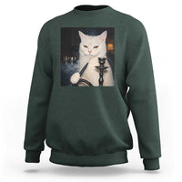Funny Stoner Cat Sweatshirt 420 Stoner Smoking Cat Cannabis Lover Meme