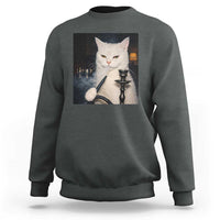 Funny Stoner Cat Sweatshirt 420 Stoner Smoking Cat Cannabis Lover Meme