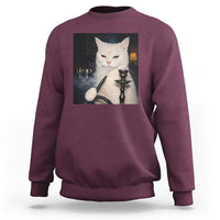 Funny Stoner Cat Sweatshirt 420 Stoner Smoking Cat Cannabis Lover Meme