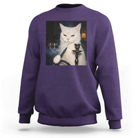 Funny Stoner Cat Sweatshirt 420 Stoner Smoking Cat Cannabis Lover Meme