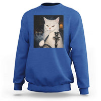 Funny Stoner Cat Sweatshirt 420 Stoner Smoking Cat Cannabis Lover Meme
