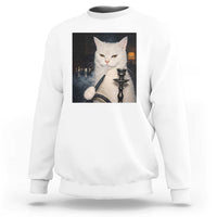 Funny Stoner Cat Sweatshirt 420 Stoner Smoking Cat Cannabis Lover Meme