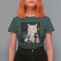 Funny Stoner Cat T Shirt For Women 420 Stoner Smoking Cat Cannabis Lover Meme