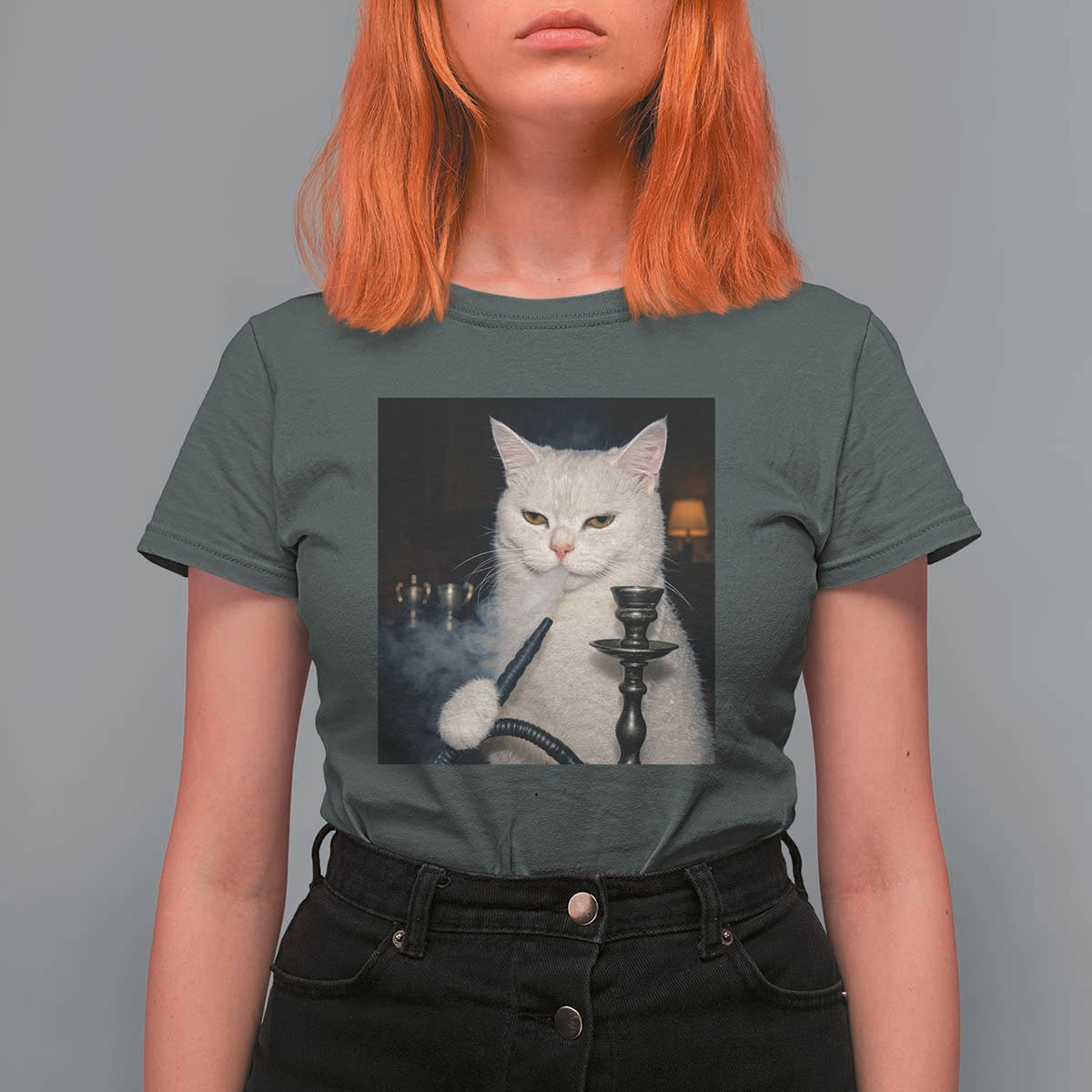 Funny Stoner Cat T Shirt For Women 420 Stoner Smoking Cat Cannabis Lover Meme