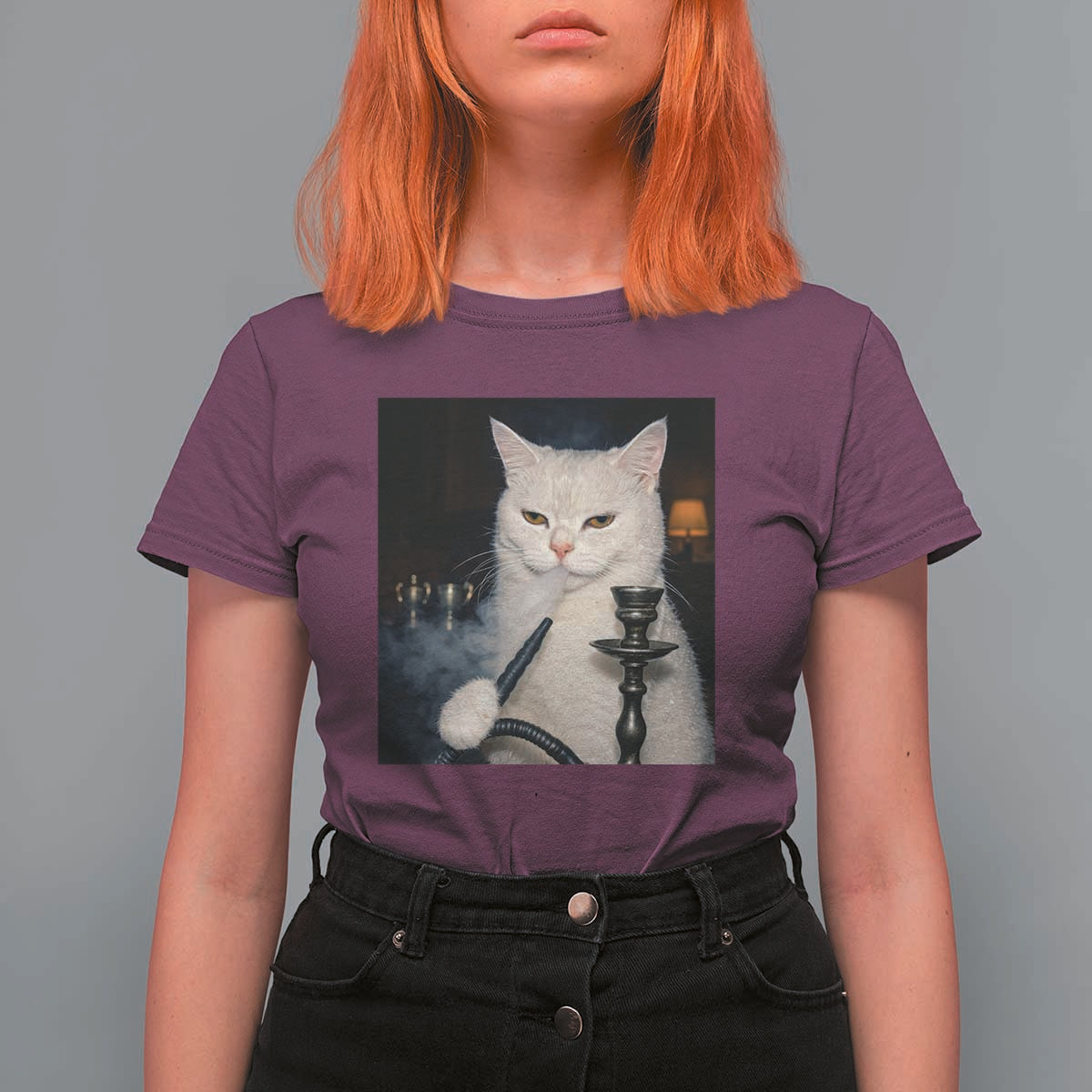 Funny Stoner Cat T Shirt For Women 420 Stoner Smoking Cat Cannabis Lover Meme