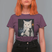 Funny Stoner Cat T Shirt For Women 420 Stoner Smoking Cat Cannabis Lover Meme