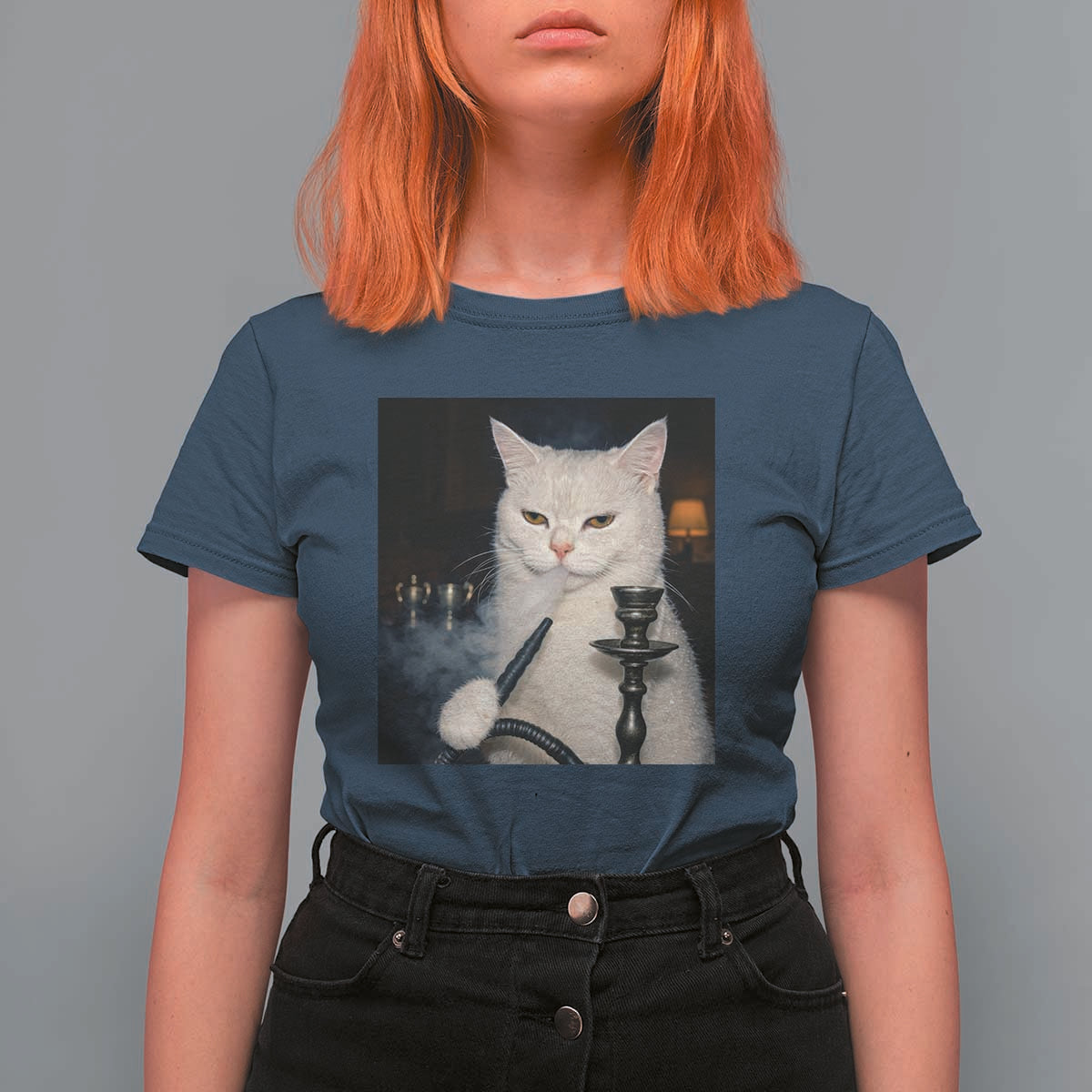 Funny Stoner Cat T Shirt For Women 420 Stoner Smoking Cat Cannabis Lover Meme