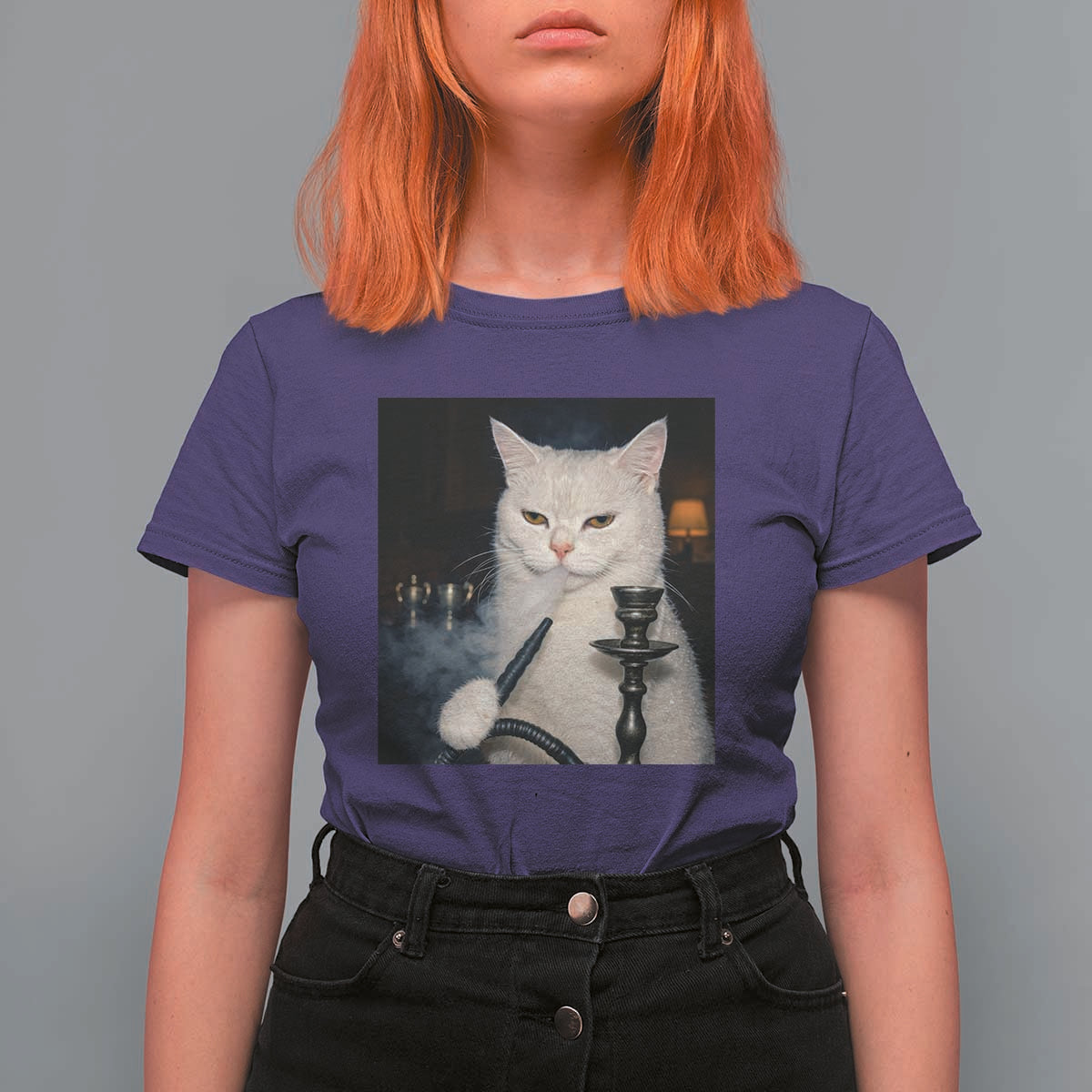 Funny Stoner Cat T Shirt For Women 420 Stoner Smoking Cat Cannabis Lover Meme