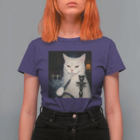 Funny Stoner Cat T Shirt For Women 420 Stoner Smoking Cat Cannabis Lover Meme