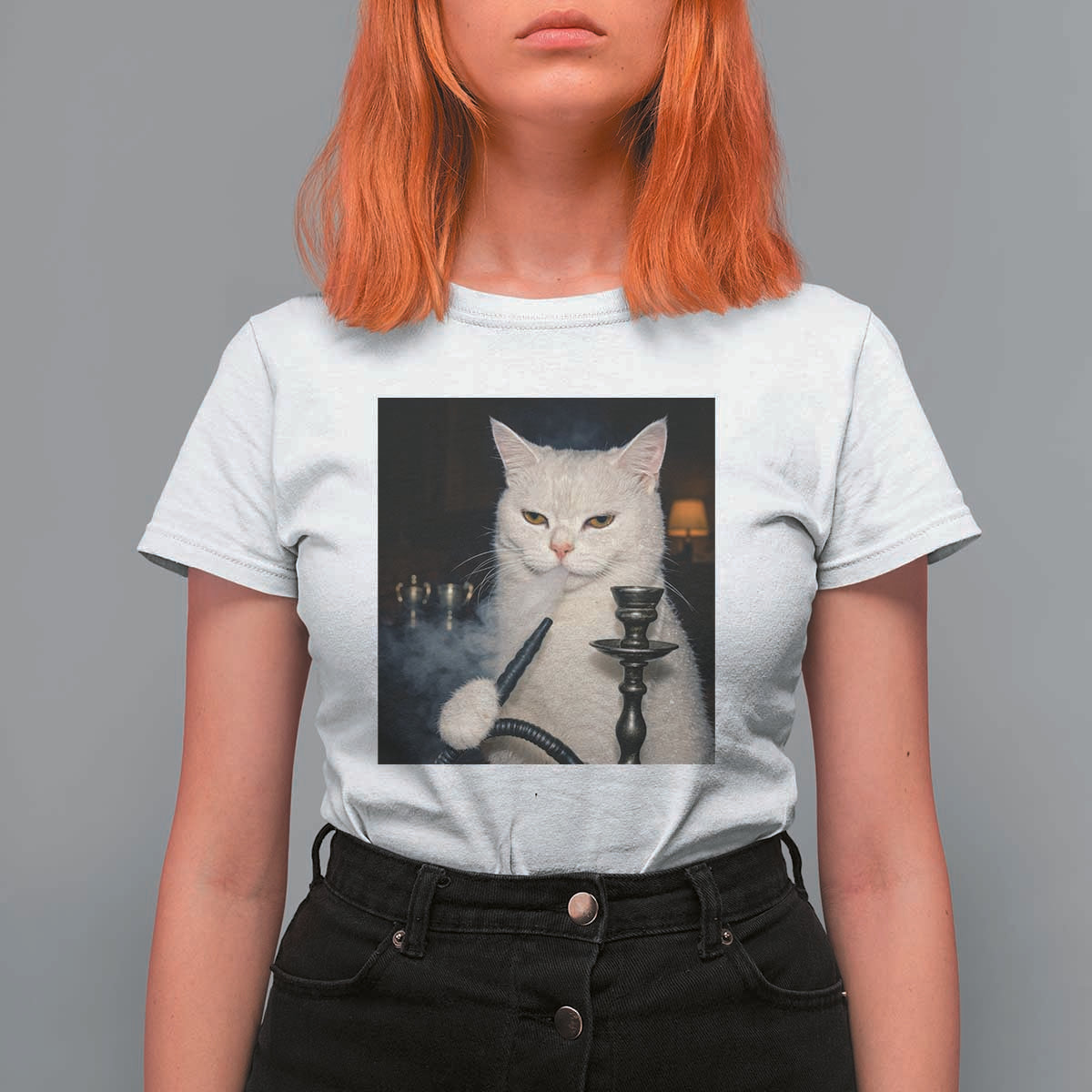Funny Stoner Cat T Shirt For Women 420 Stoner Smoking Cat Cannabis Lover Meme