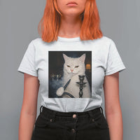 Funny Stoner Cat T Shirt For Women 420 Stoner Smoking Cat Cannabis Lover Meme