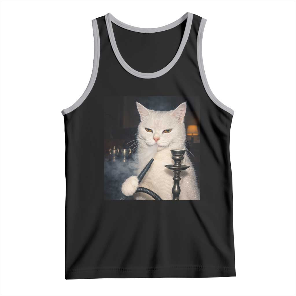 Funny Stoner Cat Tank Top 420 Stoner Smoking Cat Cannabis Lover Meme