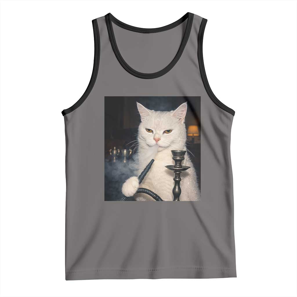 Funny Stoner Cat Tank Top 420 Stoner Smoking Cat Cannabis Lover Meme