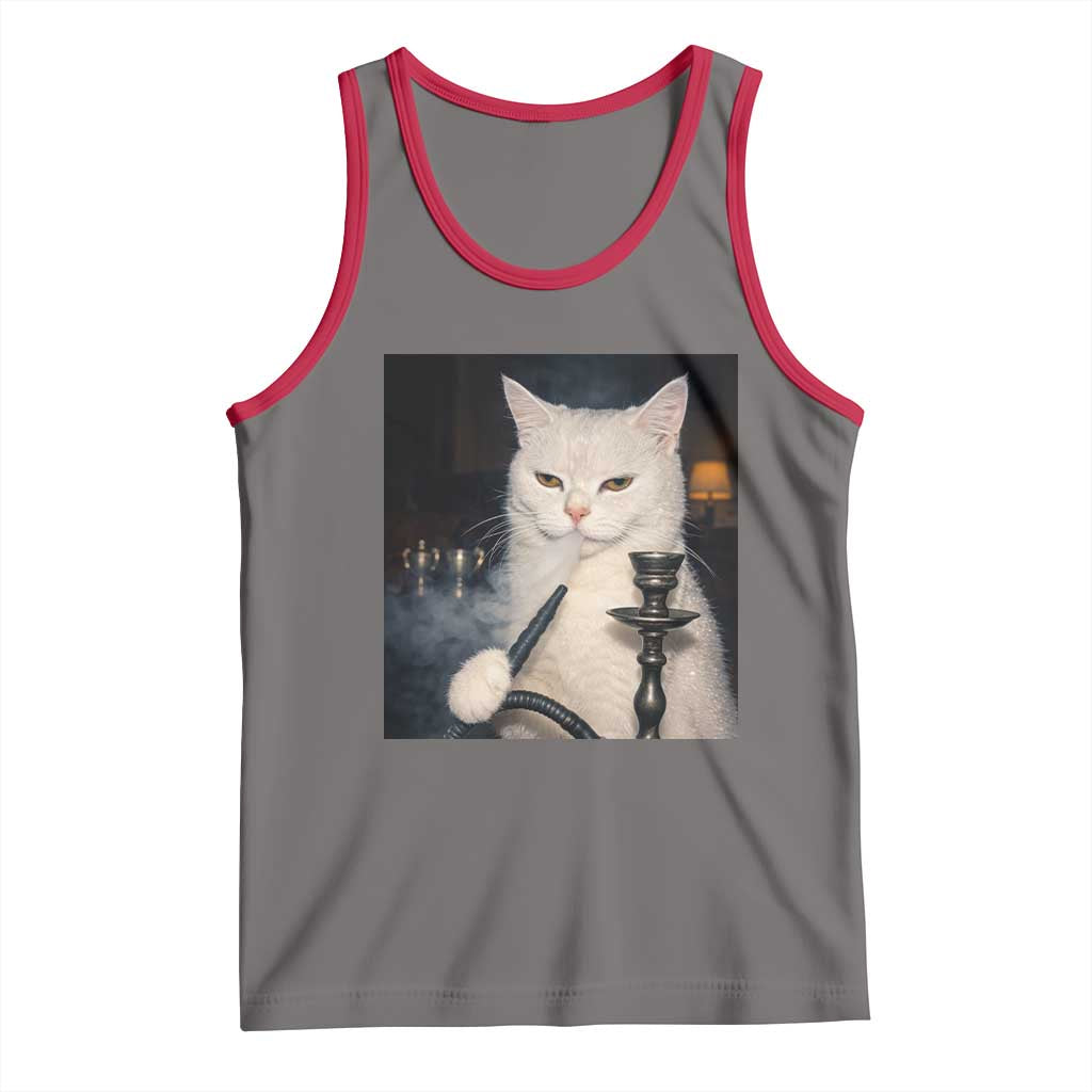 Funny Stoner Cat Tank Top 420 Stoner Smoking Cat Cannabis Lover Meme