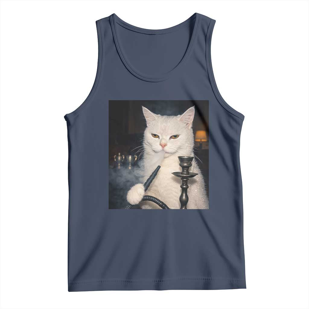 Funny Stoner Cat Tank Top 420 Stoner Smoking Cat Cannabis Lover Meme