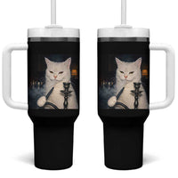 Funny Stoner Cat Tumbler With Handle 420 Stoner Smoking Cat Cannabis Lover Meme