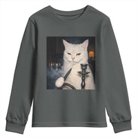 Funny Stoner Cat Youth Sweatshirt 420 Stoner Smoking Cat Cannabis Lover Meme