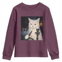 Funny Stoner Cat Youth Sweatshirt 420 Stoner Smoking Cat Cannabis Lover Meme