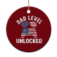 Dad Level Unlocked Ceramic Ornament New Dad Gamer American Flag 4th of July