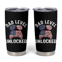 Dad Level Unlocked Tumbler Cup New Dad Gamer American Flag 4th of July