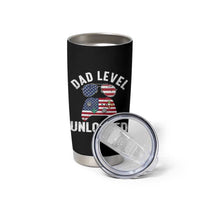 Dad Level Unlocked Tumbler Cup New Dad Gamer American Flag 4th of July