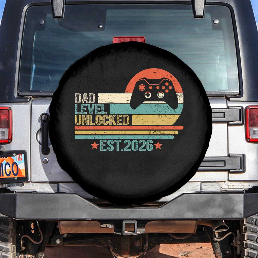 Dad Level Unlocked Spare Tire Cover Funny New Dad Gaming Gamer 2026