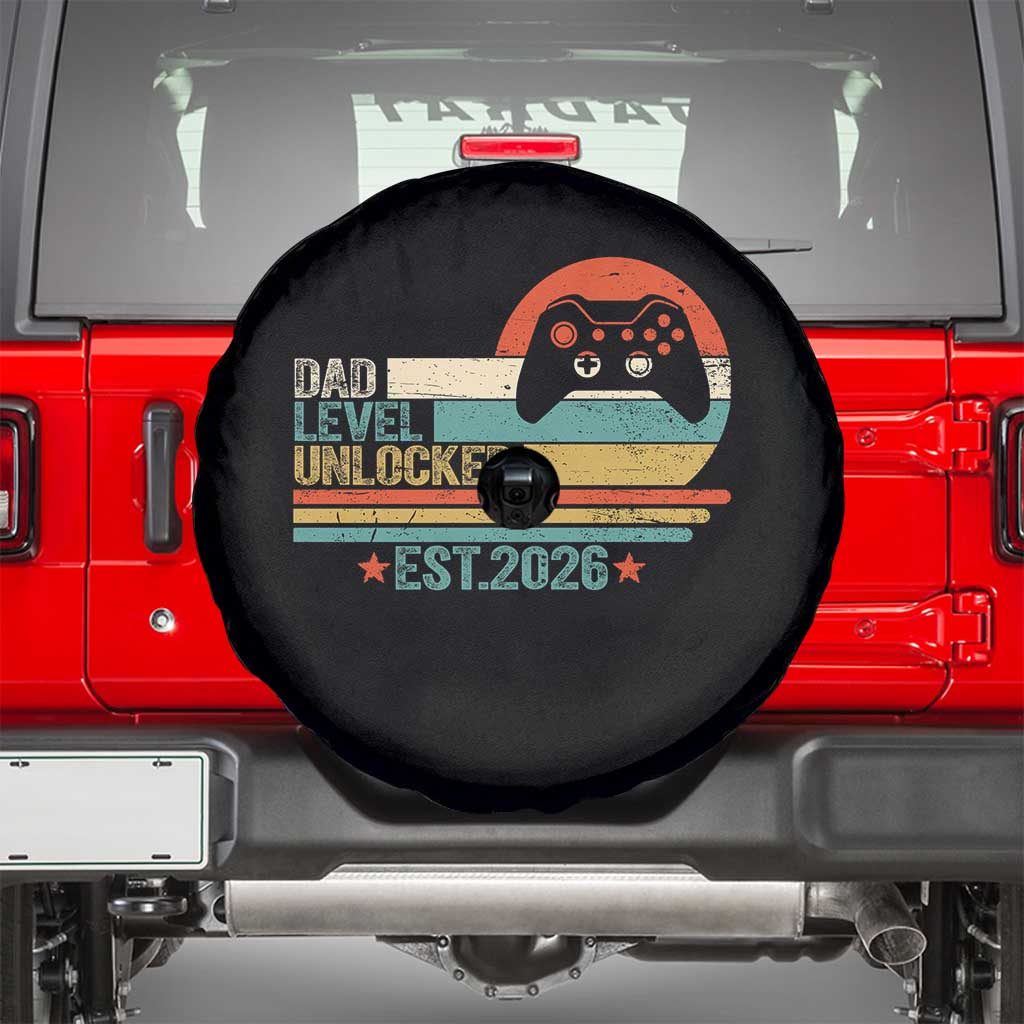 Dad Level Unlocked Spare Tire Cover Funny New Dad Gaming Gamer 2026