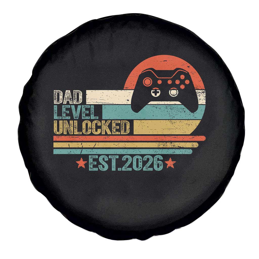 Dad Level Unlocked Spare Tire Cover Funny New Dad Gaming Gamer 2026