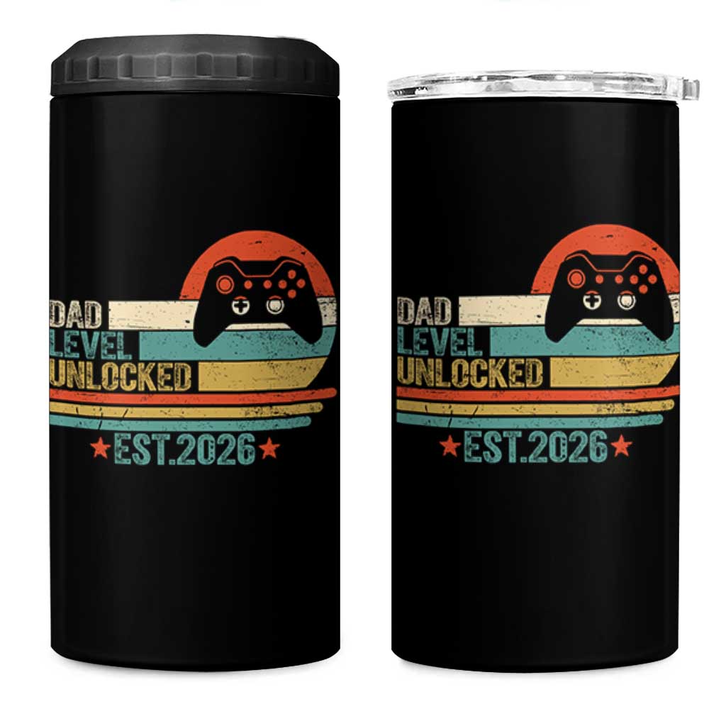 Dad Level Unlocked 4 in 1 Can Cooler Tumbler Funny New Dad Gaming Gamer 2026