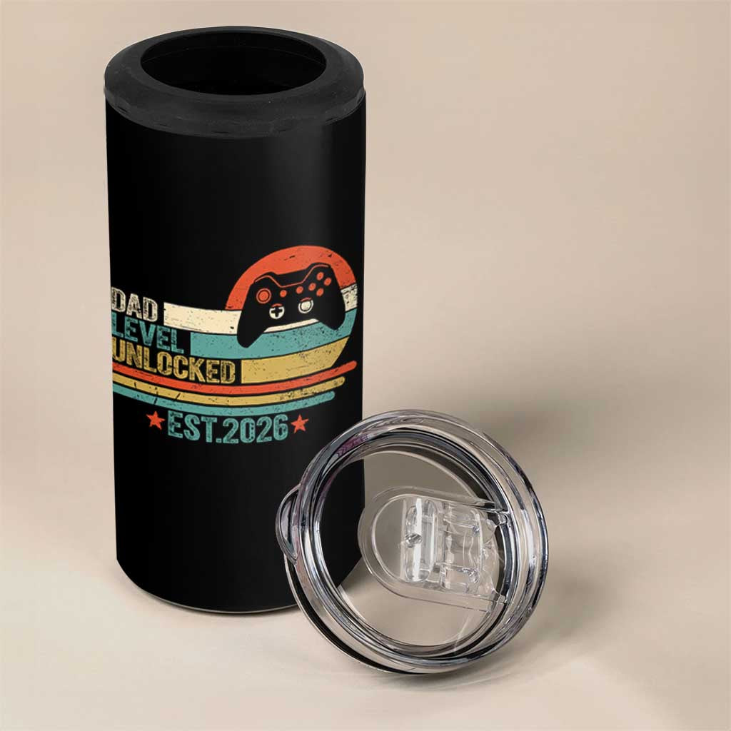 Dad Level Unlocked 4 in 1 Can Cooler Tumbler Funny New Dad Gaming Gamer 2026