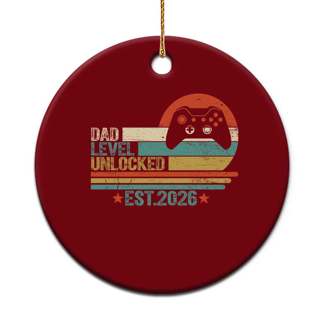Dad Level Unlocked Ceramic Ornament Funny New Dad Gaming Gamer 2026