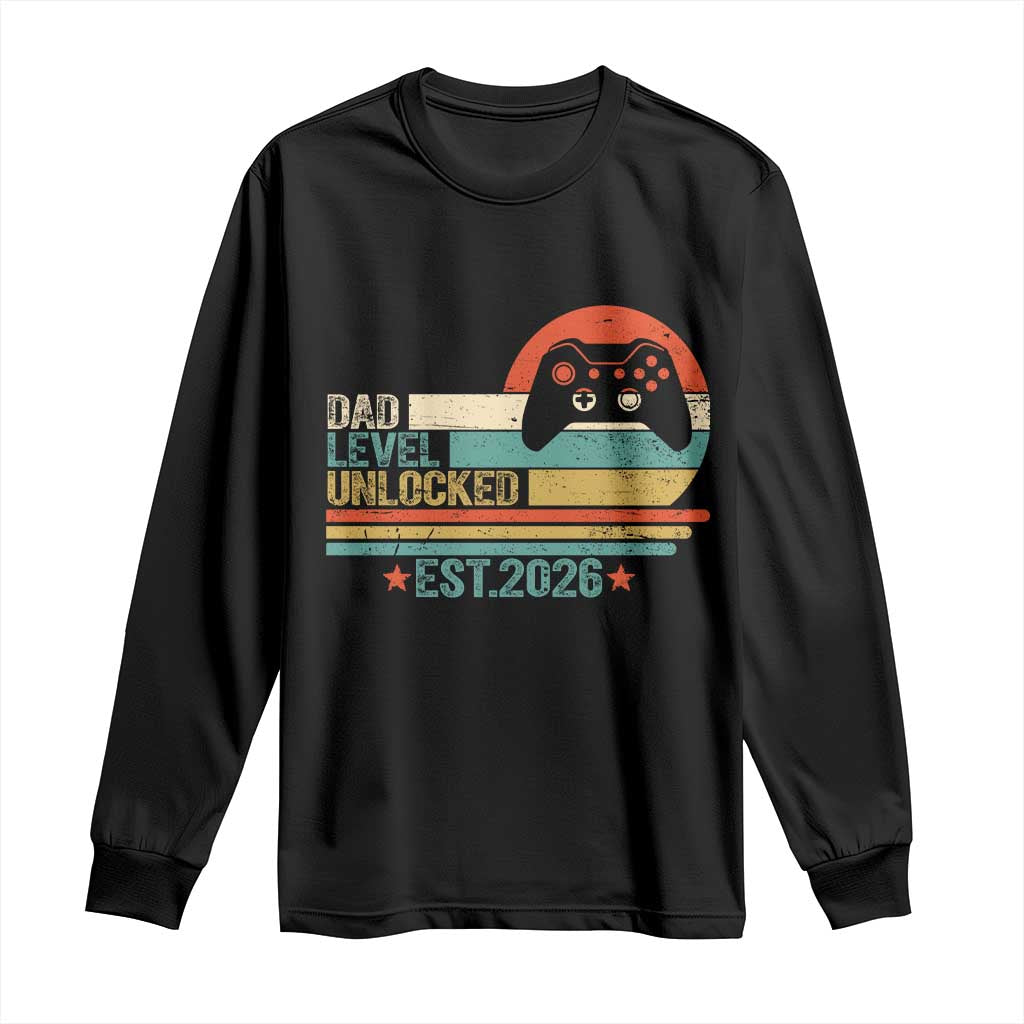 Dad Level Unlocked Long Sleeve Shirt Funny New Dad Gaming Gamer 2026